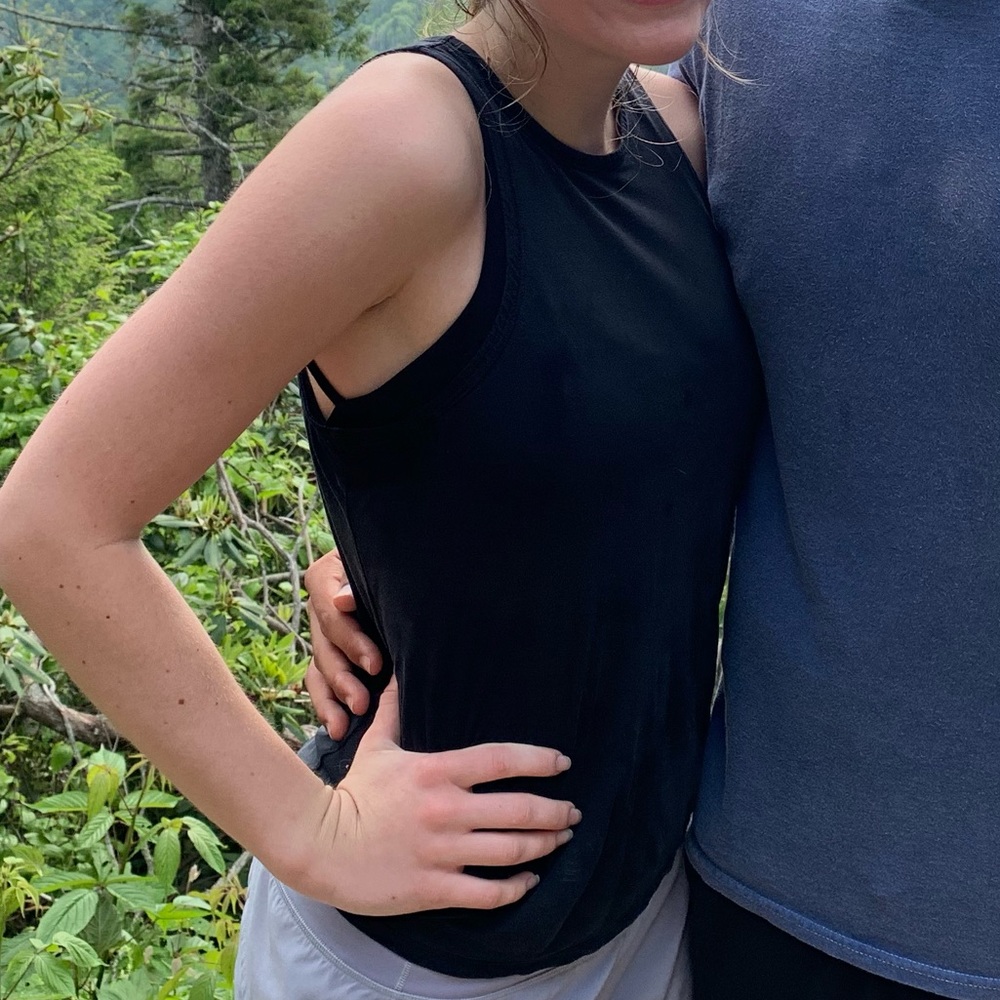 Black Tie Back Tank Top